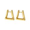 Pendientes cuadrados cepillados de estrella con sentido de alta gama pendientes geométricos personalidad retro de mujer hebilla de oreja trapezoidal mate esmerilada