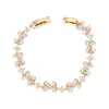 Pulsera de Zirconia con Lazo Micro-engastada Nueva de Verano para Mujer Diseño de Nicho Sensación de Alta Gama Joyería para Mano de Pétalo Simple Versátil
