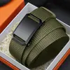 Novo cinto de lona de nylon com fivela automática para homens e mulheres, superfície macia para atividades ao ar livre, resistente ao desgaste, multifuncional, cinto simples para treinamento militar