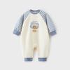 Macacão Romper Quentinho de Veludo Novo Estilo Outono Inverno 2025 para Bebê Masculino e Feminino Outono Urso Manga Longa com Suspensório