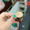 Anillo de Lujo con Incrustaciones de Calcedonia Verde Hielo Chapado en Plata al por Mayor Nuevo Estilo Chino Anillo Abierto de Ágata Verde Anillo de Jade Joyería