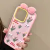 Flores Pequeñas Frescas Japonesas y Coreanas Adecuadas para Funda de Teléfono Móvil Apple 16Promax Iphone15 Lazo 13 Silicona 14 Suave