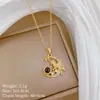 [Acero de Titanio] Luz de Proyección de Luna Pegaso Estilo de Lujo Hermoso Collar Completamente de Diamante para Mujer Cadena para Clavícula Más Fácil de Combinar Acero de Titanio
