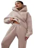 Outono e Inverno Amazon Cross-border Europeu e Americano Feminino Cor Sólida Casual Moda Engrossado Manga Longa Suéter Calças Conjunto de Duas Peças