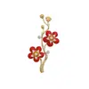 Nuevo Broche Estilo Chino Estilo Nacional Flor de Ciruelo Roja Broche Antiexposición Personalizado de Gama Alta Accesorios para Ropa de Traje