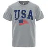 Camisetas Estampadas Hip Hop Bandeira de Carta 180Gusa Transfronteiriça para Homens Mulheres C