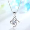 Collar de plata de ley S925 con elegante flor de diamante y cadena de clavícula para mujer, joyería de plata de moda.