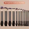 Conjunto de Pincéis Mais Vendido Transfronteiriço, Conjunto de Pincéis de Maquiagem com Tubo Longo de 12 Peças, Conjunto de Pincéis Portátil, Pincel para Pó Solto, Pincel para Contorno, Pincel para Blush