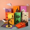 Bolsa de dulces de Halloween de papel kraft con bolsillo plano, divertida y creativa, bolsa de regalo con forma de galleta de manzana.