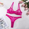 AliExpress cross-border fornecimento sexy onda ponto sutiã tanga sexy roupa interior terno ultra-fino perspectiva seios grandes mostram pequeno