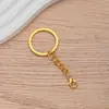 Llavero Electroplateado del Fabricante con Cadena de Cuatro Secciones, Broche de Langosta 303, Anilla Plana, Anilla Lisa, Cadena, Llavero con Broche de Langosta