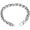 Pulseira Masculina de Prata Cobre Banhado a Prata Vintage Fashionável Pulseira Trançada Torcida Masculina para Presente de Aniversário de Namorado Joias