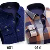 Camisa cálida al por mayor para hombres de mediana edad y mayores, top de otoño e invierno, papá, forro polar, gruesa, a cuadros, manga larga