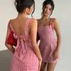Nuevo Vestido Camisola Mini de Cuadros Moda Y2K Primavera/Verano para Mujer Adecuado para Chicas Jóvenes en Conciertos