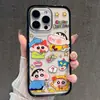 Capa Magnética de Celular Fofa Desenho Animado Crayon Shin-Chan Maçã 16Promax Iphone15Pro Anti-Queda Acrílico