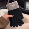 Luvas Quentes de Tricô Compatíveis com Tela Sensível ao Toque para Outono e Inverno, Luvas de Ciclismo Espessas com Dedos Inteiros e Forro de Lã, Feitas Sob Medida por Fabricantes para Proteção Contra o Frio do Nordeste