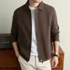 Yingao Chaqueta de solapa para hombre de negocios estilo Old Money Otoño Mediana edad Informal Cremallera Nueva Ropa de abrigo para hombre Transfronteriza