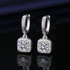 Pendientes de plata de imitación de moissanita de 1 quilate con diseño de princesa, estilo popular, de moda, para mujer.