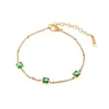 Versátil Collar de Acero de Titanio Verde de Circonio Multicolor para Mujer, Diseño Cuadrado Estilo Francés, Exquisito y Moderno para el Trabajo, Chapado en Oro Real de 18K, No se Desvanece