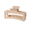 Pinza para el Cabello Mate Transfronteriza Tipo Pinza de Tiburón con Acabado de Alta Gama, Pinza de Garra Rectangular Simple de 13 cm, Tamaño Grande para Cabello Grueso, Accesorio para el Cabello para Mujer