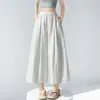 Calça Jeans Falso de Bolinhas Wide Leg Feminina 2026 Verão Cintura Alta Solta Cropped Reta Calças Casuais Estilo Preguiçoso