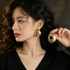 Moda Nicho Europea y Americana Pendientes Simples de Círculo Irregular Exquisitos Pendientes de Botón de Alta Gama Joyería al Por Mayor
