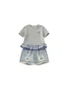 Ropa Infantil Bangxuan Niñas Ropa de Verano Bebé Niña Shorts de Mezclilla Conjunto de Dos Piezas Camiseta de Manga Corta para Niñas Conjunto Infantil