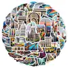50 Adesivos de Grafite de Viagem Europeia para Copo d'Água, Computador, Celular, Adesivos Decorativos à Prova d'Água, Adesivos Criativos de Viagem, Atacado