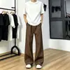 Pantalones casuales de hombre de estilo americano de alta gama, color liso, caída fluida, marca de tendencia 2026, corte holgado, cleanfit, pierna ancha para hombre