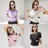 Tops de Nicho Moda de Hong Kong y Americana/Elegancia Estilo Francés Cárdigan de Punto de Manga Corta con Cuello Redondo