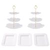 Plato de Frutas de 3 Niveles Estilo Europeo Soporte para Postres de 3 Niveles Bandeja para Snacks de Té de la Tarde Soporte de Exhibición Soporte para Pasteles de Plástico Combinación de Péndulo