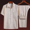 Camisa de Manga Corta de Alta Calidad para Hombre de Mediana Edad de Verano para Papá de Mediana Edad y Anciano Ropa de Abuelo Algodón y Lino