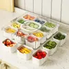 Essencial de Verão Compartimento para Ingredientes em Pó de Gelo Caixa Crisper de Geladeira Plástico Grau Alimentício Cozinha Caixa Selada para Armazenamento de Frutas