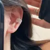 Patrón de Hierba Tang Nuevo Estilo Chino Clip para Oreja Mujer Lujo Ligero Encaje de Gama Alta Pendientes Calados sin Agujero Moda Pendientes Sencillos