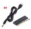 Línea elevadora de energía USB 5V a DC9 V/12V línea convertidora elevadora con cabezal 8DC línea de transferencia multifunción