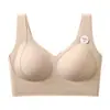 Roupa Íntima Térmica de Veludo Quente para Mulheres, Peça Única Sem Costura e Sem Fecho nas Costas, Sutiã Camiseta com Suporte Macio em Formato W Push-Up