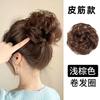 Peruca cabeça de bola fofa natural botão de flor cabelo em espiral artefato elástico cabelo cacheado cabelo liso anel clipe de aderência simulação botão de cabelo