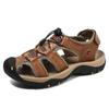 7239 Transfronteiriço 48 Sandálias Tamanho Grande Verão Masculino Novo Couro Genuíno Sapatos de Praia Sandálias Masculinas Antiderrapantes Costuradas à Mão Sapatos Masculinos