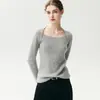 Nuevo suéter de punto de otoño con cuello chal estilo francés para mujer, corte ajustado, adelgazante, de alta gama, suéter interior de cachemira