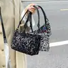Moda Retro Simples Bolsa de Ombro Único Grande Capacidade Bolsa de Mão Bolsa Casual Bolsa Feminina de Nicho Lantejoula para Ir ao Trabalho Bolsa de Axila