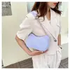 Bolsa de tecido artística estilo coreano, bolsa de ombro de veludo cotelê simples e casual para mulheres, bolsa transversal mini de cor sólida, bolsa de mão de lona