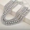 Perlas Sueltas de Vidrio Gris Perlado 7A+ 3-14mm Simuladas Multigris Hechas a Mano para DIY Collar Pulsera Producto Semi-Terminado