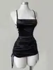 Nuevo vestido camisola de estilo europeo y americano transfronterizo con escote cuadrado, espalda descubierta, tirantes ajustables, cordón y falda irregular ajustada al cuerpo