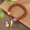 Yilu prata S925 prata esterlina banhado a ouro sul vermelho cera de abelha roxo Mica retro elegante fivela de segurança abóbora pulseira pulseira feminina