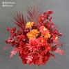 Flor vermelha em vaso de casamento Flor de Caminho Flor de Casamento Bola Floral Coluna de Flores Laranja Flores Decorativas de Fundo Adereços Chineses
