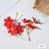 Flor Artificial Simulada de Crisântemo Único para DIY Guirlanda Floral de Seda Acessórios para Vestido de Cabeça Material de Decoração de Flor de Três Pétalas