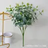 Planta de Grama Dinheiro de Eucalipto com 16 Hastes Folhagem Artificial Adereços e Materiais para Decoração de Casamento Flores Artificiais de Alta Qualidade