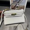 Bolsa Kelly Padrão Crocodilo em Couro Patente 2024 Nova Vintage Ombro Transversal Bolsa de Corrente Atacado Versátil