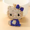 Llavero de Metal con Strass Estilo Coreano Ins Gato Kt, Llavero Anillo Accesorio de Moda de Nicho para Bolso, Regalo Transfronterizo