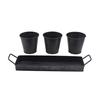 Balde de Flores para Jardim Conjunto de Vasos de Flores Conjunto com Bandeja de Tira de Ferro Galvanizado para Casa Três Vasos de Flores Jardinagem Escandinava Vaso de Flores Balde de Flores